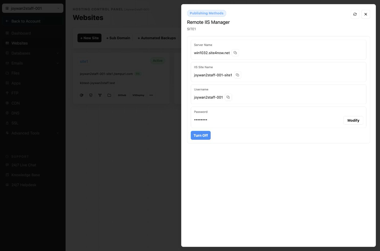 Current Control Panel screen