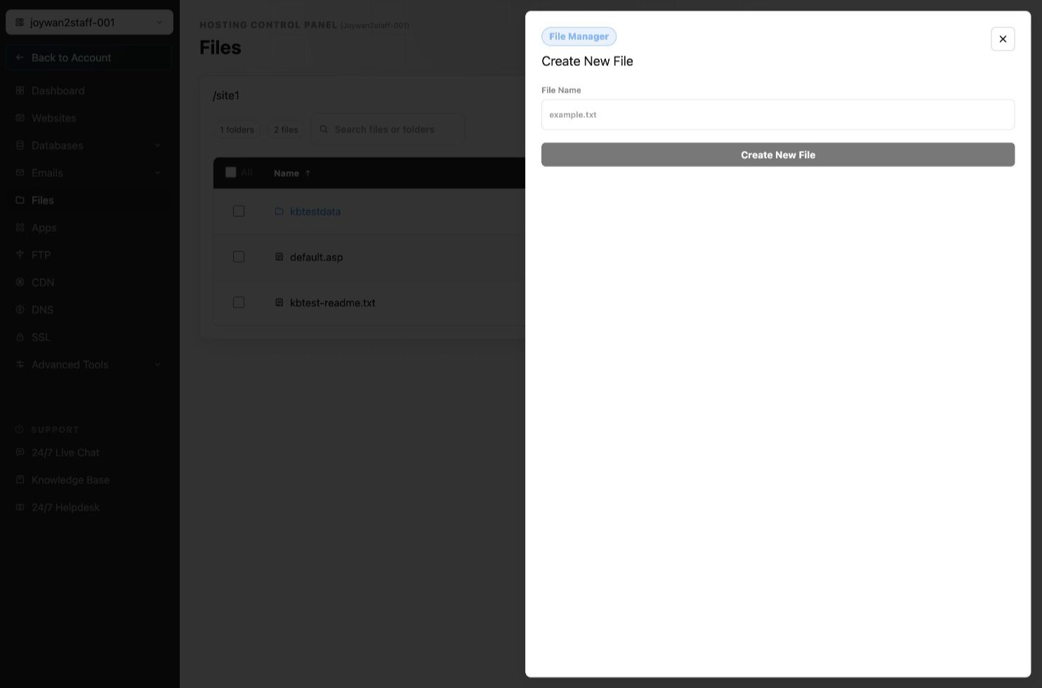 Current Control Panel screen
