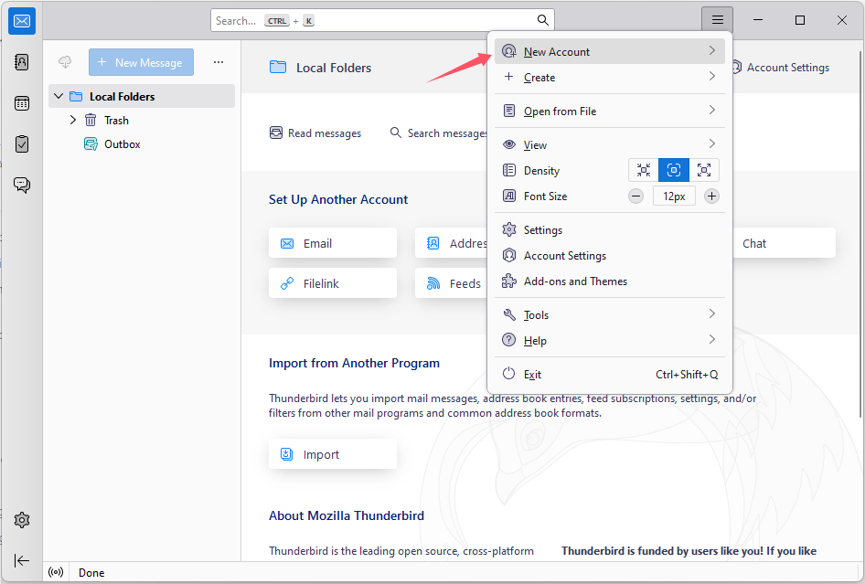 Configure Thunderbird 1